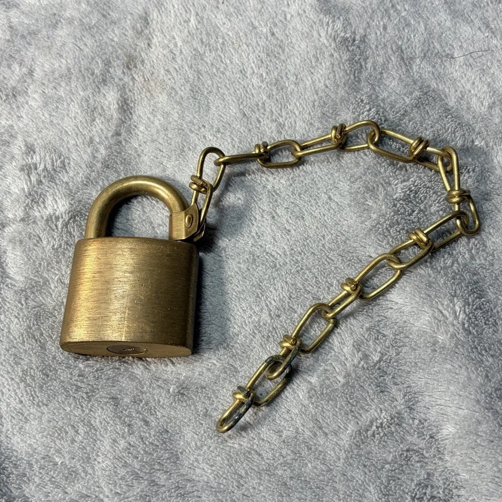 Vintage U.S. Set Eagle Pad Lock Military Issued Solid Brass without Keys